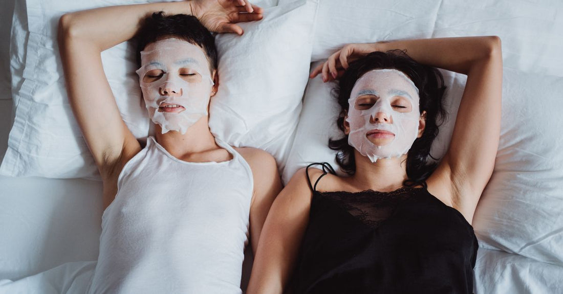Colourful sheet mask packets arranged on a light marble surface, illustrating how to use sheet mask for best results.