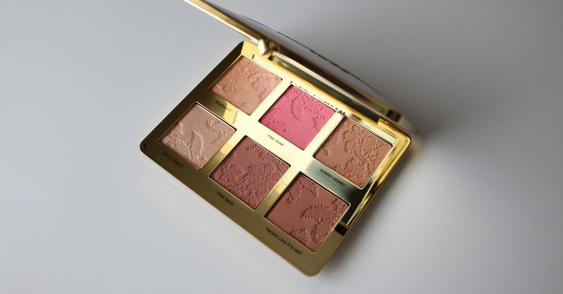 A pink blush palette open on a white background, showcasing the best blush for pale skin UK options.