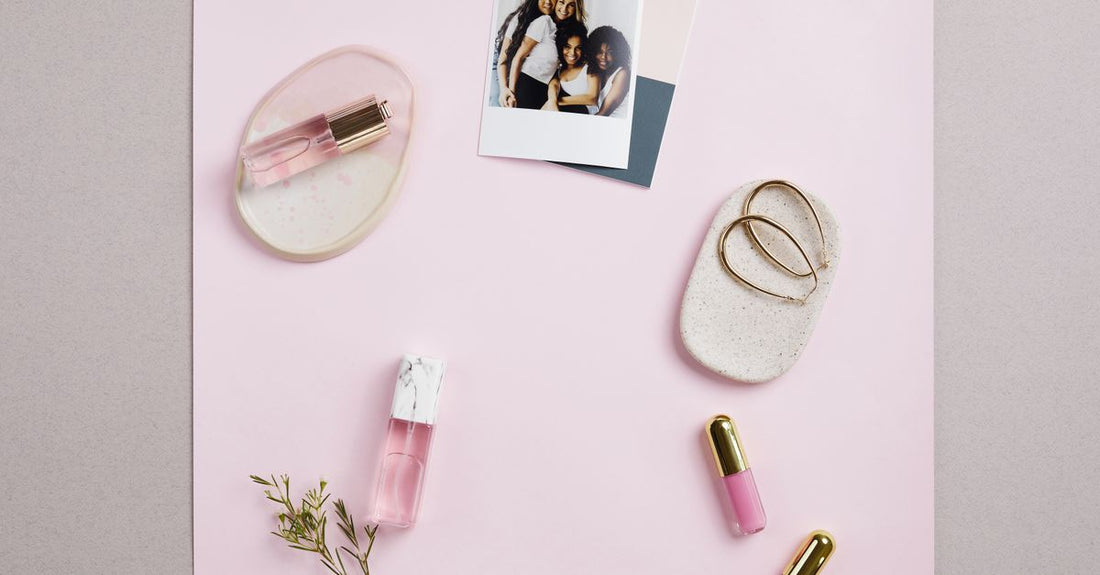 A sleek lip plumper bottle on a clean beauty background, demonstrating how to use lip plumper safely with proper product selection.