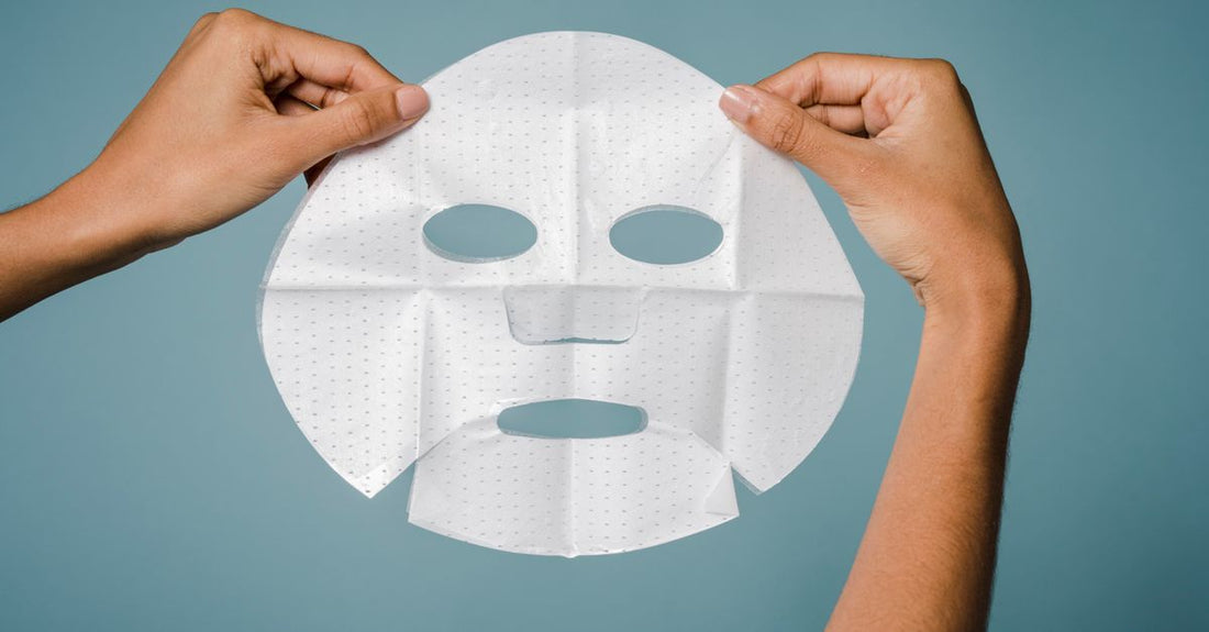 A selection of face masks on a white background, illustrating the masks buying guide for different skin types.