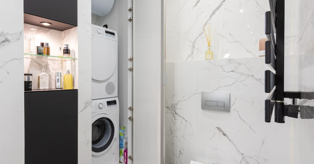 Array of best deodorant for men UK products on a bathroom shelf with minimalist packaging.