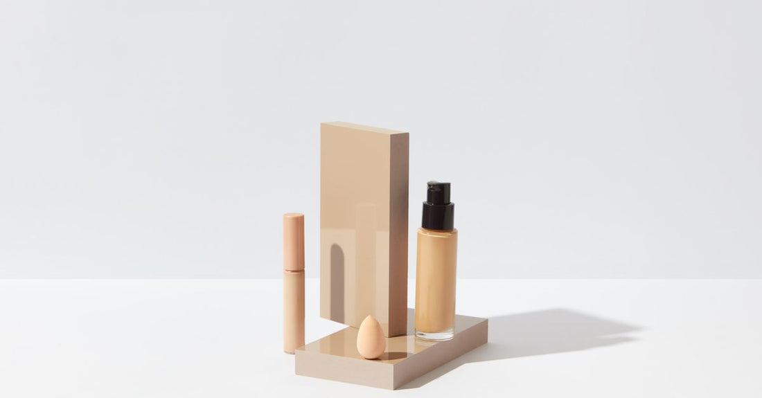 A flatlay of skincare starter products for a beginner routine, illustrating how to choose starters UK with science-backed picks.