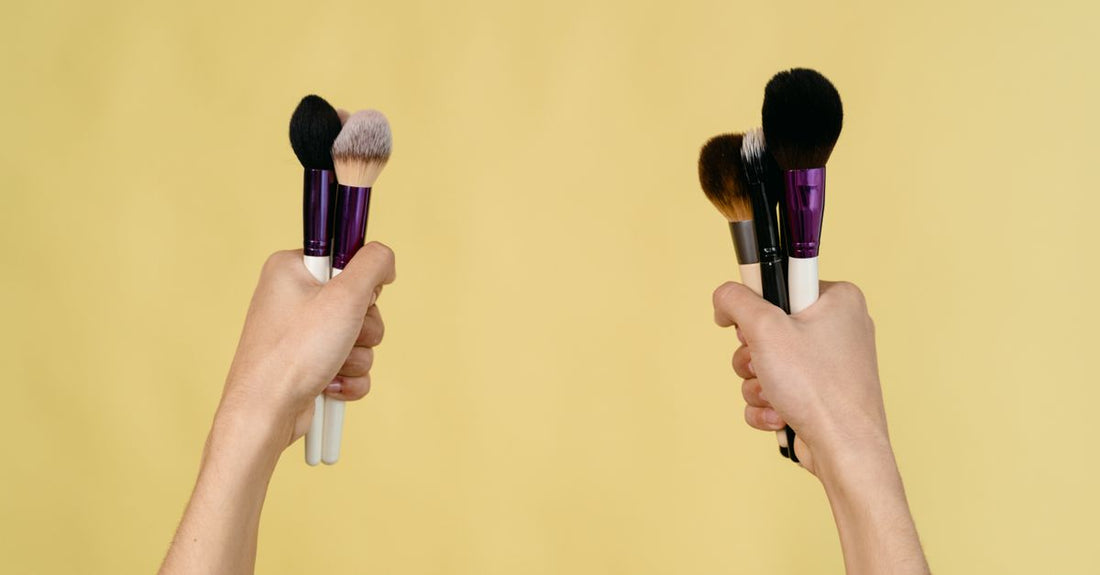 Clean cosmetic brushes laid out on a white towel after proper washing, illustrating how to clean cosmetic brushes effectively.