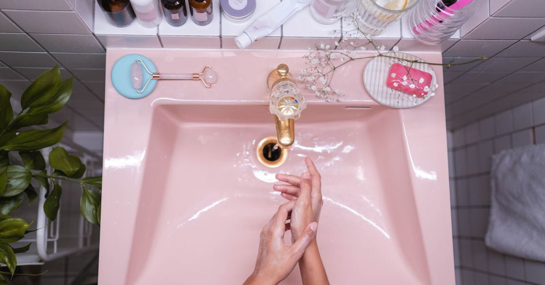 A line-up of best body washes 2026 bottles on a bathroom shelf