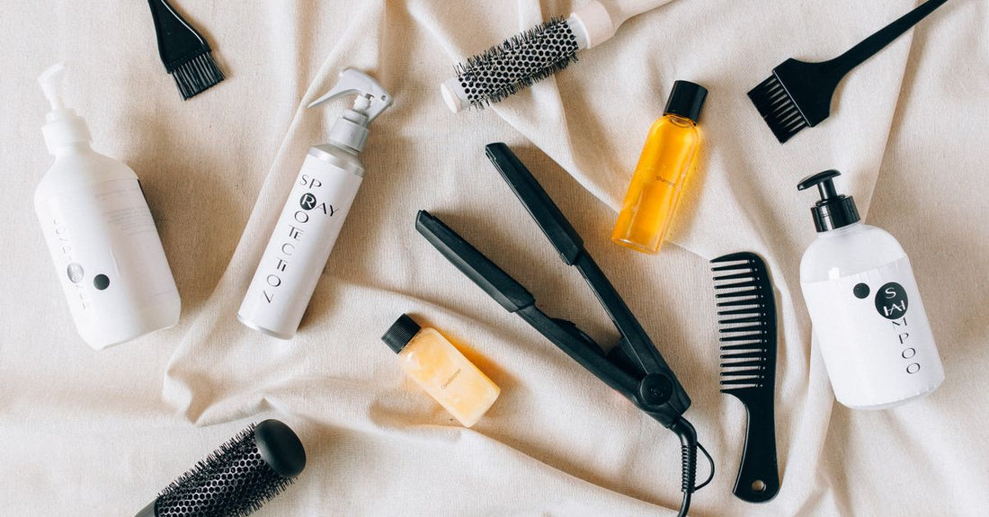 A flatlay of shampoo bottles for the best shampoos UK 2026 guide