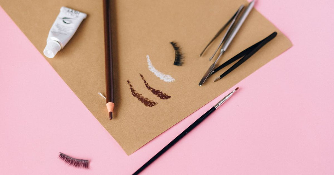 Best eyebrow pencil for natural look UK displayed on a clean beauty flatlay