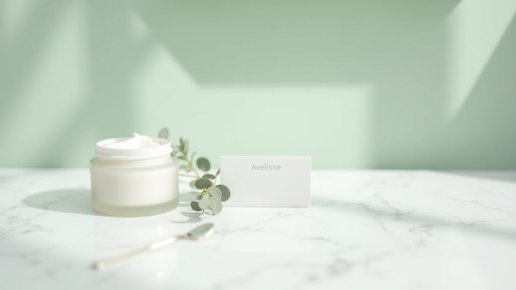 Best skin cream UK - Avelisse top pick moisturiser on marble vanity
