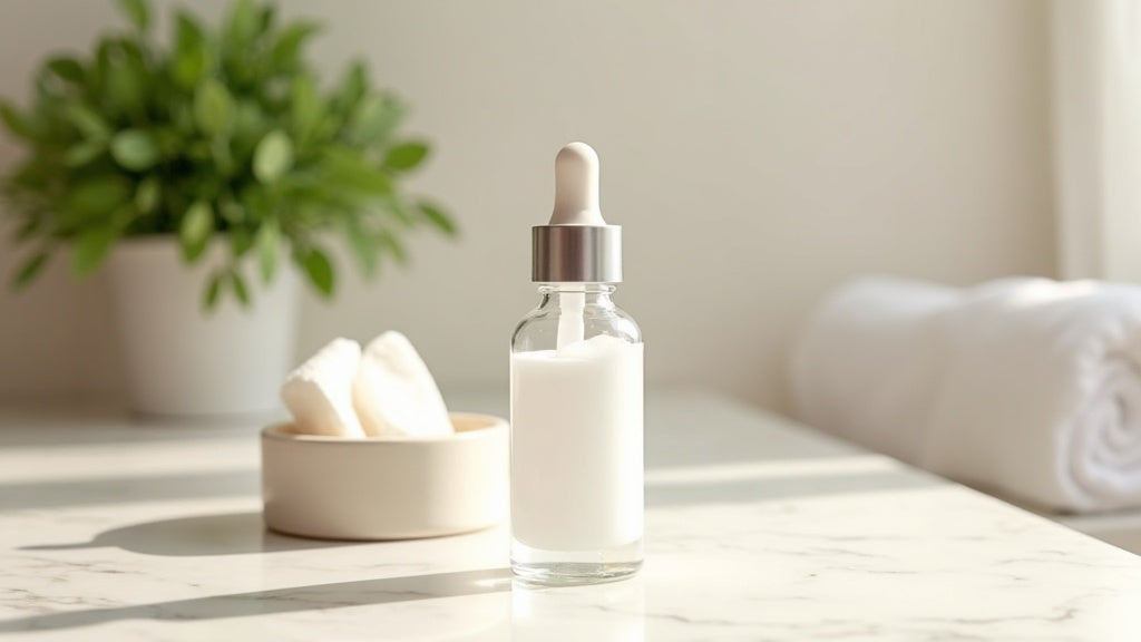 Best facial peel UK product on marble vanity with natural light