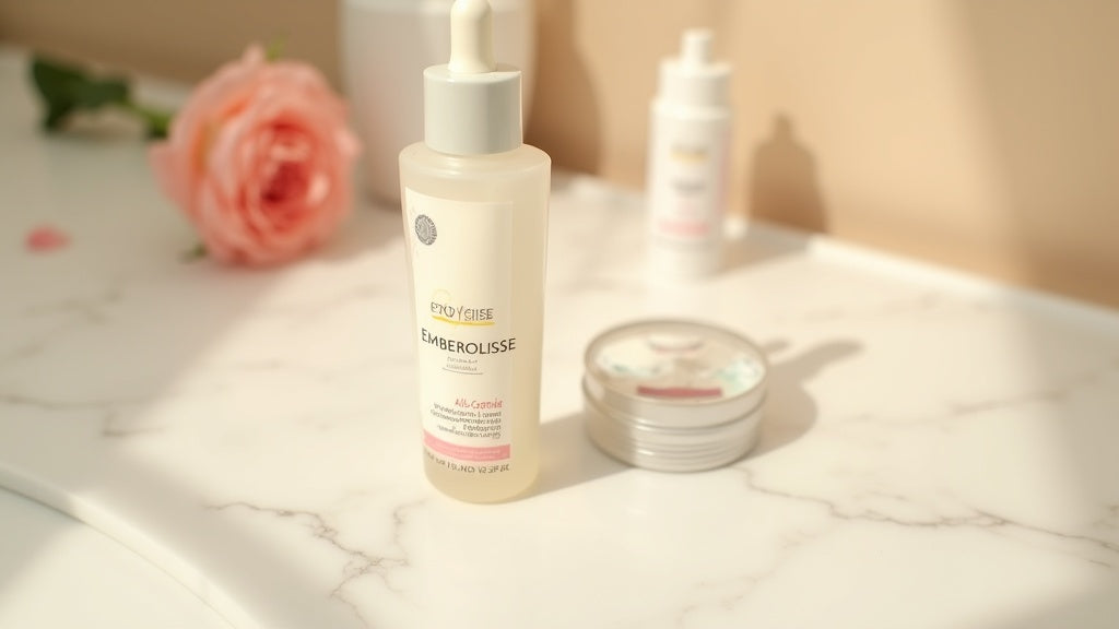 Beauty gift ideas UK: morning skincare routine products on marble vanity