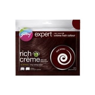 Godrej Expert Rich Creme Hair Colour Dark Brown - Pack of 5 | Permanent Hair Dye - görsel 1