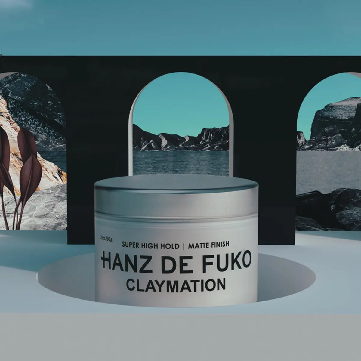 Hanz de Fuko Claymation Premium Men's Hair Styling Clay – Super High Hold, Matte Finish – 2 oz Travel Size Avelisse
