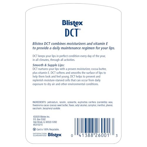 Blistex DCT Daily Conditioning Treatment – 12-Pack Lip Moisturizer with Vitamin E for Smooth, Soft Lips Avelisse