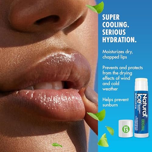 Mentholatum Natural Ice Original Medicated Lip Balm – 12-Pack, SPF 15, Moisturizing Formula for Dry, Chapped Lips - görsel 3