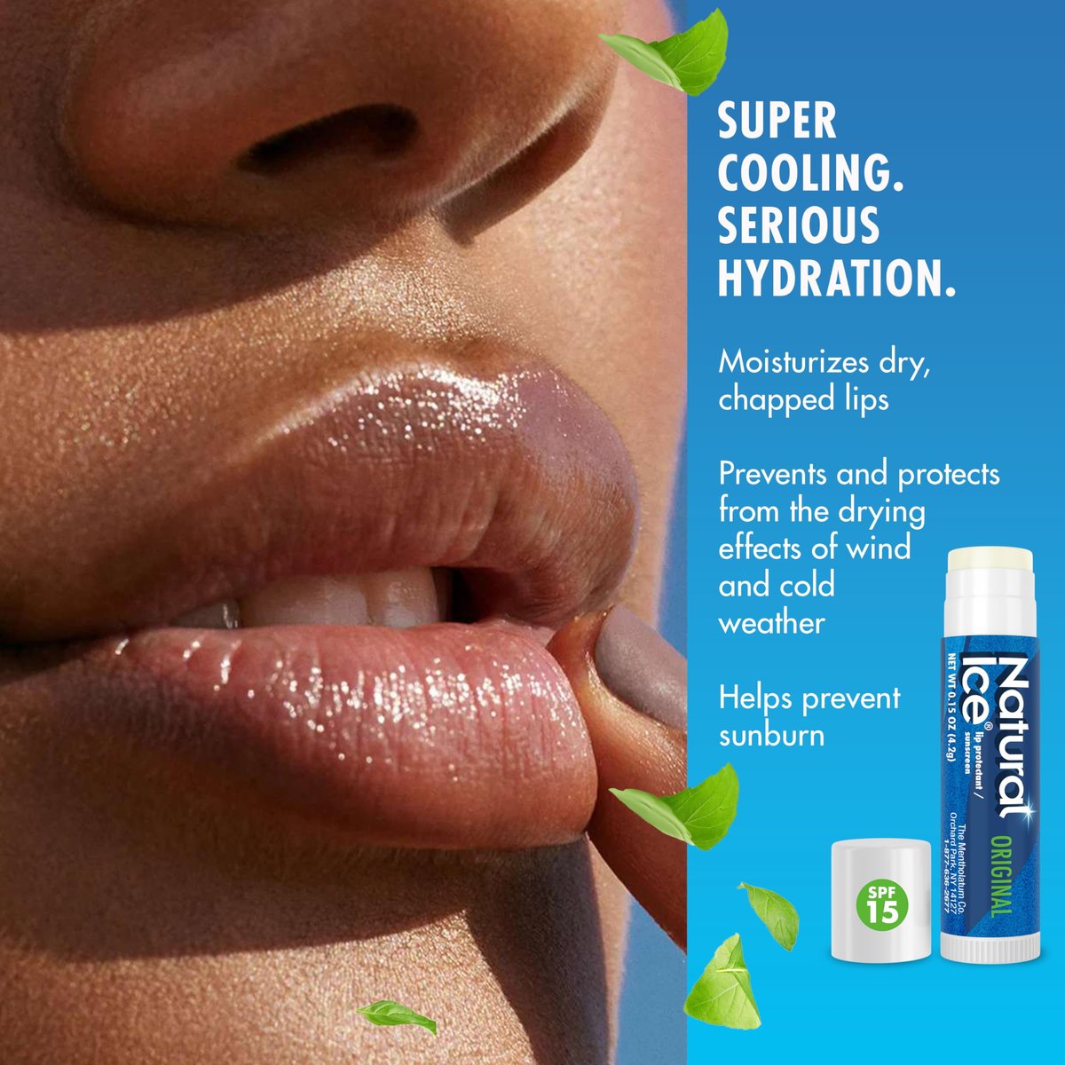Mentholatum Natural Ice Original Medicated Lip Balm – 12-Pack, SPF 15, Moisturizing Formula for Dry, Chapped Lips - görsel 4