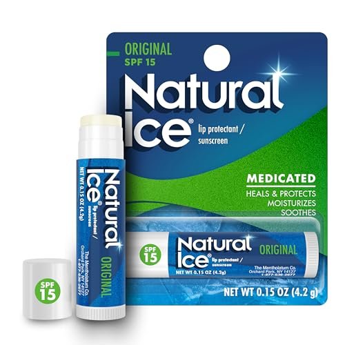 Mentholatum Natural Ice Original Medicated Lip Balm – 12-Pack, SPF 15, Moisturizing Formula for Dry, Chapped Lips - görsel 1