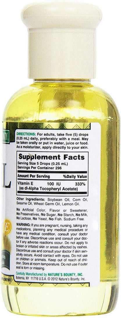 Nature's Bounty E Oil 30,000 IU, 2.5 Fl Oz (Pack of 2) - High Potency Vitamin E Supplement Avelisse
