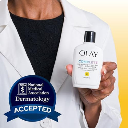 Olay Complete Lotion Moisturizer with SPF 15 for Sensitive Skin, 6 oz