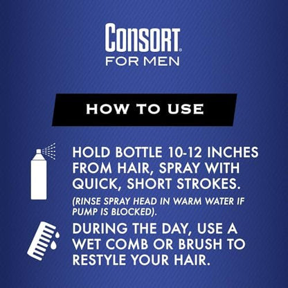Consort Extra Hold Unscented Non-Aerosol Hairspray - 8 oz | Strong Hold, No Scent, Pump Spray Avelisse