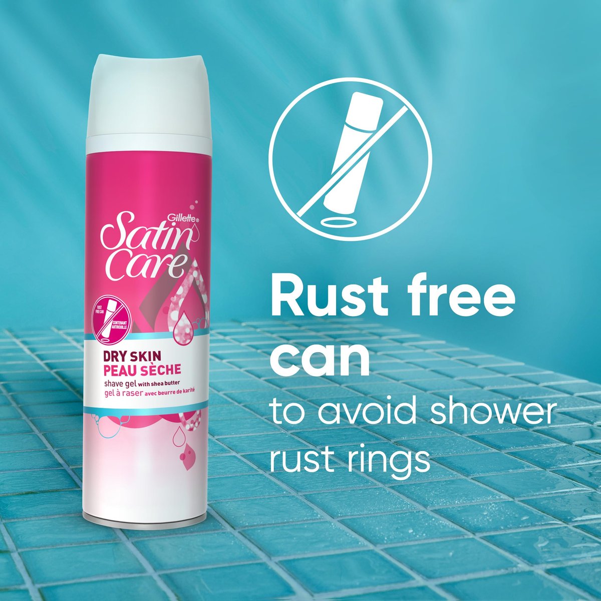 Gillette Venus Satin Care Dry Skin Shave Gel for Women, 6 Count, 7oz Each - Infused with Shea Butter for a Comfortable Shave Avelisse