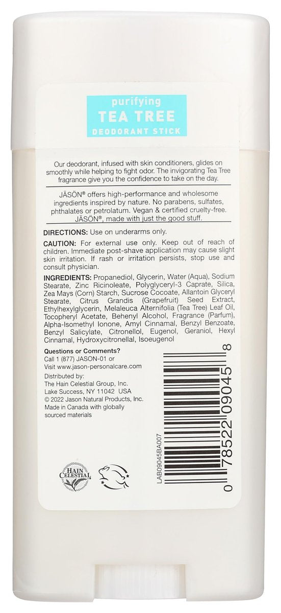JASON Aluminum Free Deodorant Stick, Purifying Tea Tree, 2.5 oz - görsel 3