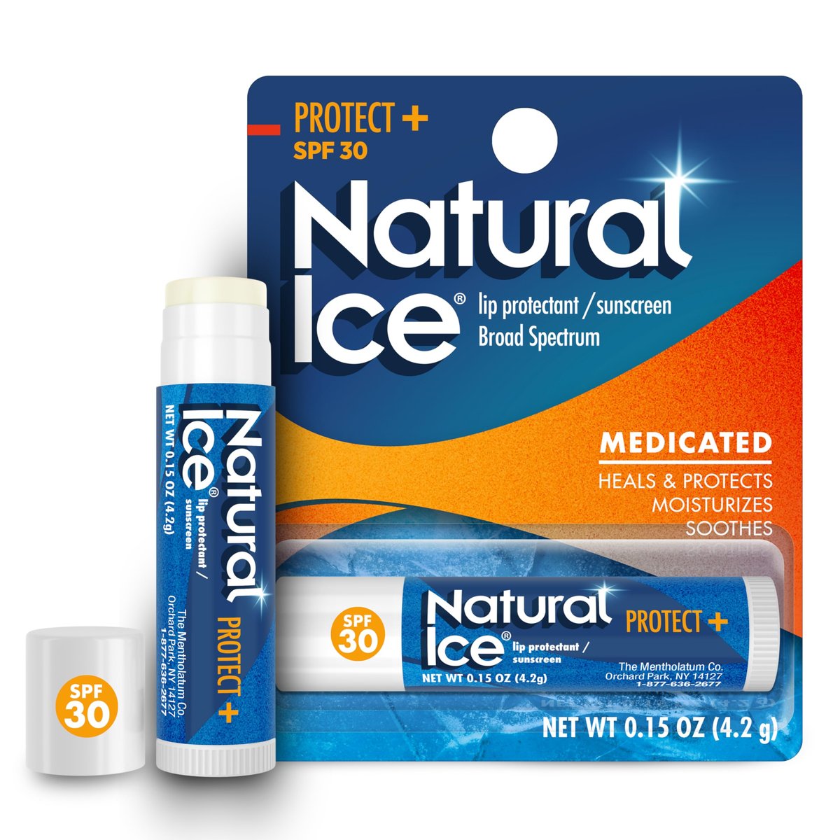 Natural Ice Sport Broad Spectrum SPF 30 Medicated Lip Balm - 12 Pack, 4.2 g Tubes Avelisse