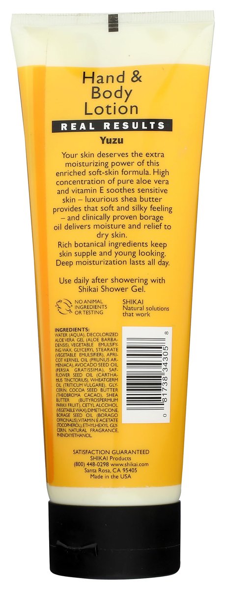 ShiKai Hand & Body Lotion (Yuzu, 8 oz) - Daily Moisturizing Skincare with Aloe Vera & Vitamin E for Dry and Cracked Skin - görsel 3