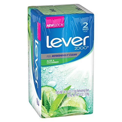 Lever 2000 Bar Soap, Aloe & Cucumber, 4 Ounce (Pack of 2) Avelisse