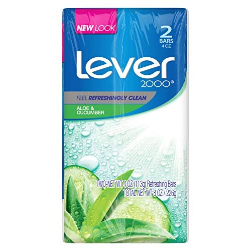 Lever 2000 Bar Soap, Aloe & Cucumber, 4 Ounce (Pack of 2) Avelisse