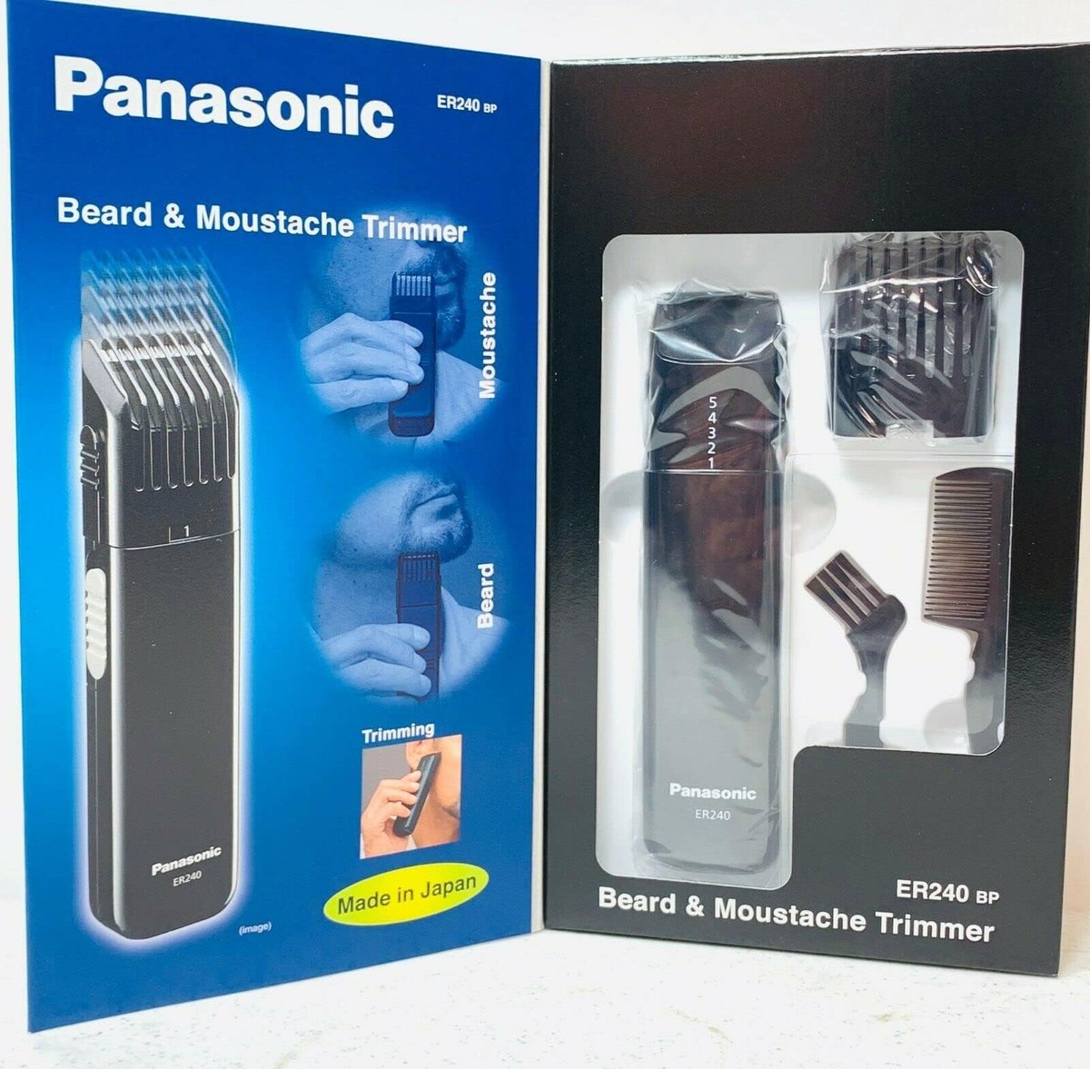 Panasonic ER240B Beard & Mustache Trimmer for Men - Precision Stainless Steel Grooming Kit Avelisse
