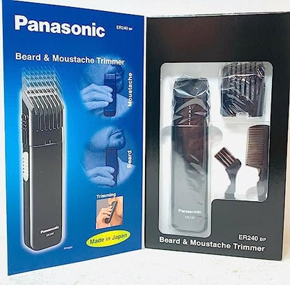 Panasonic ER240B Beard & Mustache Trimmer for Men - Precision Stainless Steel Grooming Kit Avelisse