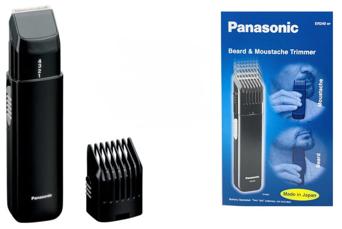 Panasonic ER240B Beard & Mustache Trimmer for Men - Precision Stainless Steel Grooming Kit Avelisse