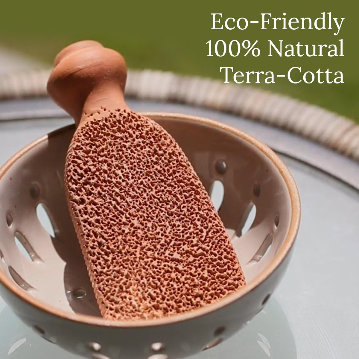 Natural Terra-Cotta Pumice Stone for Feet – Long-Lasting Callus Remover & Foot Exfoliator (Lasts 5+ Years) Avelisse