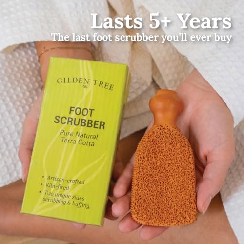 Natural Terra-Cotta Pumice Stone for Feet – Long-Lasting Callus Remover & Foot Exfoliator (Lasts 5+ Years) Avelisse