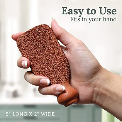 Natural Terra-Cotta Pumice Stone for Feet – Long-Lasting Callus Remover & Foot Exfoliator (Lasts 5+ Years) Avelisse