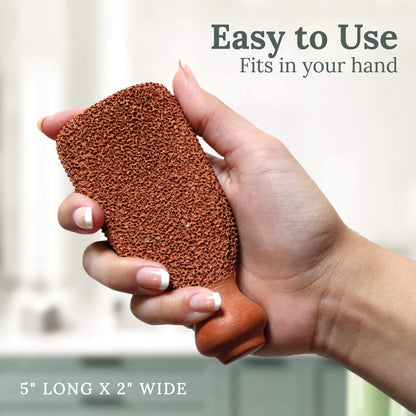 Natural Terra-Cotta Pumice Stone for Feet – Long-Lasting Callus Remover & Foot Exfoliator (Lasts 5+ Years) Avelisse