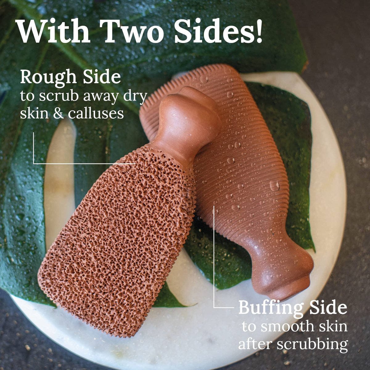 Natural Terra-Cotta Pumice Stone for Feet – Long-Lasting Callus Remover & Foot Exfoliator (Lasts 5+ Years) Avelisse