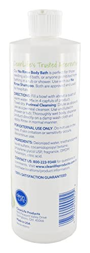 No-Rinse CleanLife Products Body Bath, 16 fl oz – Gentle, Concentrated Liquid Body Wash for Post-Surgery, Elderly Care, Camping, and Travel (Makes 16 Complete Baths) - görsel 9