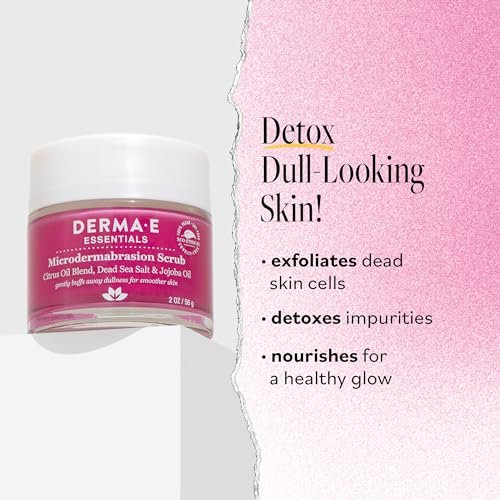 DERMA E Microdermabrasion Scrub with Dead Sea Salt & Citrus Essential Oils – Facial Exfoliating Scrub for Smoother, Renewed Skin, 2 oz Avelisse