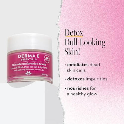 DERMA E Microdermabrasion Scrub with Dead Sea Salt & Citrus Essential Oils – Facial Exfoliating Scrub for Smoother, Renewed Skin, 2 oz Avelisse