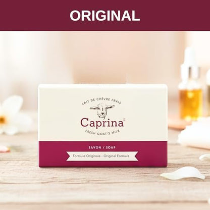 Caprina Fresh Goat’s Milk Bar Soap, Original - Organic Goat Milk Hand & Body Soap, Moisturizing, Biodegradable, All-Natural & Eco-Friendly, with Vitamins A, B2, B3 - 5 oz (1 Pack)