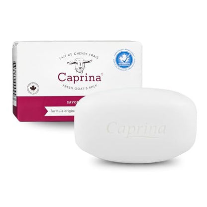 Caprina Fresh Goat’s Milk Bar Soap, Original - Organic Goat Milk Hand & Body Soap, Moisturizing, Biodegradable, All-Natural & Eco-Friendly, with Vitamins A, B2, B3 - 5 oz (1 Pack)