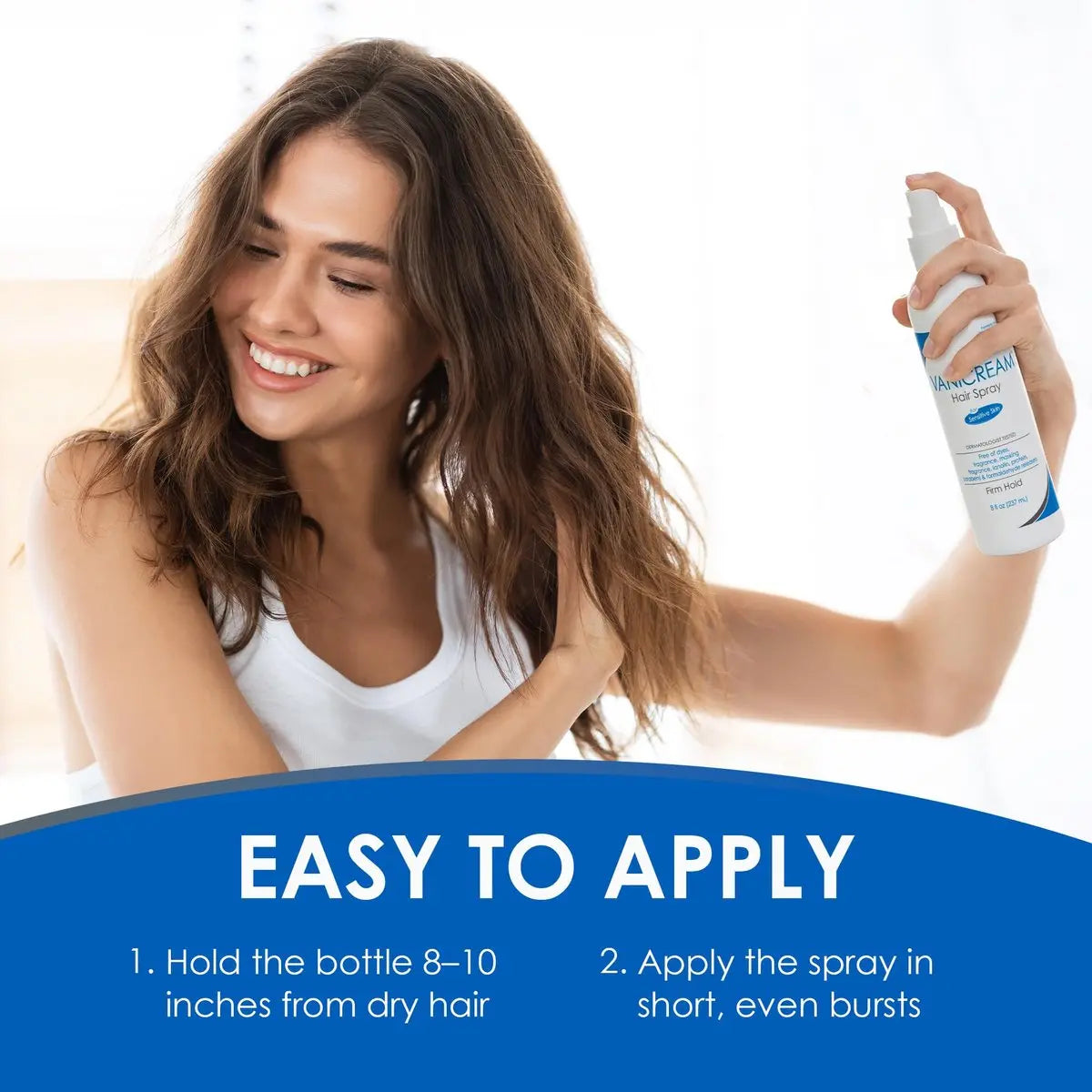 Vanicream Firm Hold Hairspray - Fragrance Free & Gluten Free, 8 oz, for Sensitive Skin Avelisse
