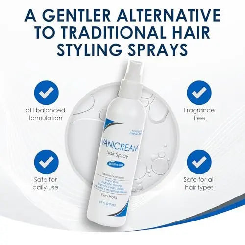 Vanicream Firm Hold Hairspray - Fragrance Free & Gluten Free, 8 oz, for Sensitive Skin Avelisse