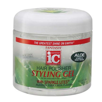 Fantasia High Potency IC Hair Polisher Styling Gel with Sparkle Lites - 16 oz