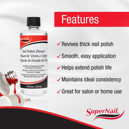 SuperNail Polish Thinner - 4 fl oz (118ml) - Restore and Revive Your Nail Polish