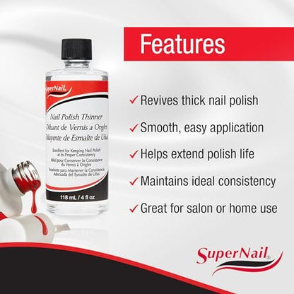 SuperNail Polish Thinner - 4 fl oz (118ml) - Restore and Revive Your Nail Polish