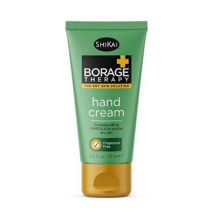 ShiKai Borage Therapy Hand Cream - Fragrance Free Moisturizer for Dry Skin with Oatmeal & Shea, 2.5 oz