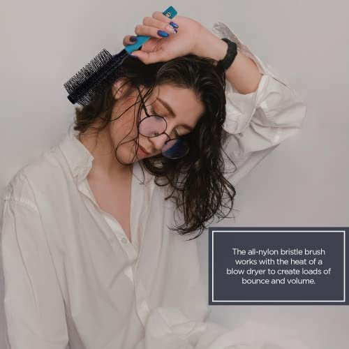 Spornette Double Stranded XL Round Brush, Nylon Bristles - 2.25 Inches for Straightening, Anti-Frizz, Detangling, Volumizing - Ideal for Wavy, Curly, Medium & Long Hair - görsel 8