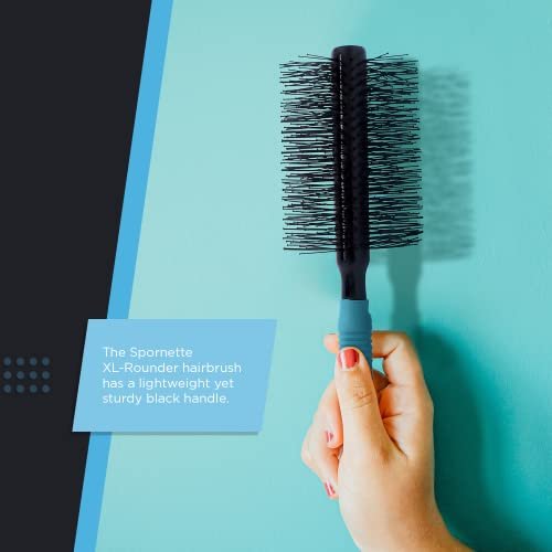 Spornette Double Stranded XL Round Brush – 2.75" Nylon Bristle Brush for Straightening, Anti-Frizz, Detangling & Volumizing – Ideal for Wavy, Curly, Medium & Long Hair Avelisse