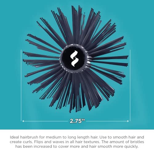 Spornette Double Stranded XL Round Brush – 2.75" Nylon Bristle Brush for Straightening, Anti-Frizz, Detangling & Volumizing – Ideal for Wavy, Curly, Medium & Long Hair Avelisse